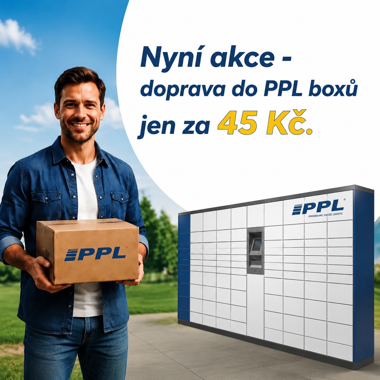 Akce PPL boxy za 45 Kč.