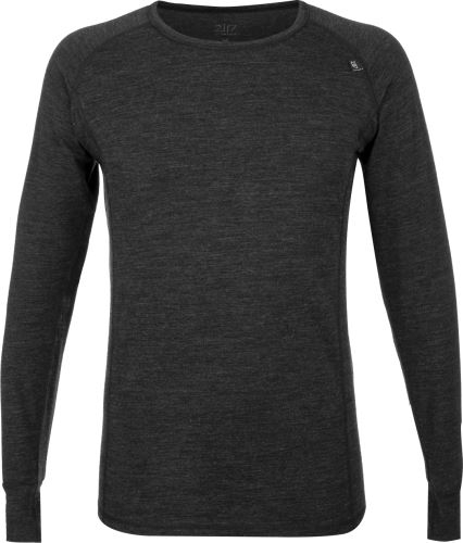 2117 of Sweden Pauki pánske merino tričko s dlhým rukávom, Dark Grey Melange