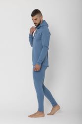 2117 of Sweden Undal pánská funkční mikina s kapucí, Dusty Blue (4)