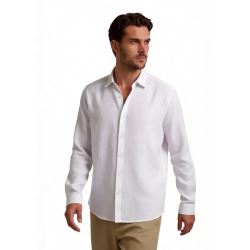 Pánska bavlnená košeľa v námornom štýle, Off White (1)