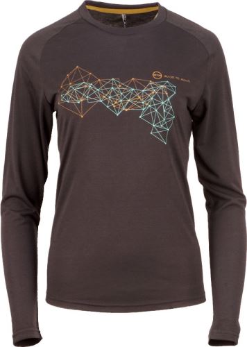 Dámske tričko RAYON L/S PRINT, čierne