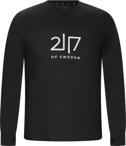 2117 of Sweden Krokfors pánske tričko z merino vlny, čierne