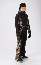 Rehall-Teddie-R- dámská softshellová lyžařská kombinéza, Leopard (5)
