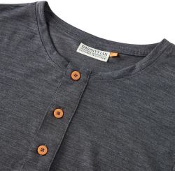 Pánske tričko Garphyttan Merino s dlhým rukávom a gombíkmi, Dk-Grey Melange (2)