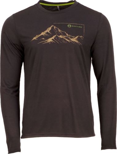 Pánske tričko RAYON L/S PRINT, čierne