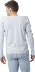 Uggelbo - unisex bavlnené tričko s dlhým. rukávom, jemná modrá S (3)