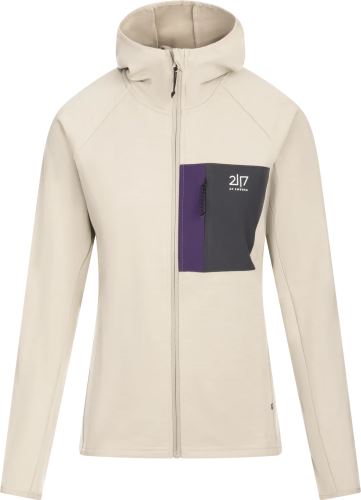 Kroppa - dámska merino mikina 1/1 zips, béžová XL