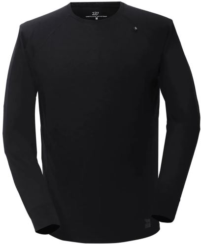2117 of Sweden Ullanger pánske merino tričko s dlhým rukávom, Black