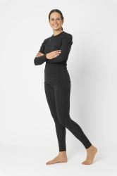 2117 of Sweden Dámske merino nohavice Pauki, Dark Grey Melange (3)