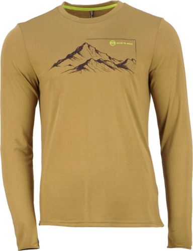 Pánske tričko RAYON L/S PRINT, olivová farba