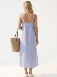 Marine dámské bavlněné šaty, Light Blue Stripe (2)