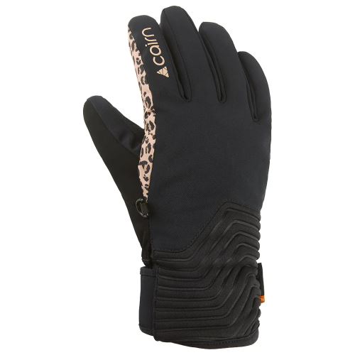Dámske lyžiarske rukavice Cairn Elena W C-TEX, Black Leopard