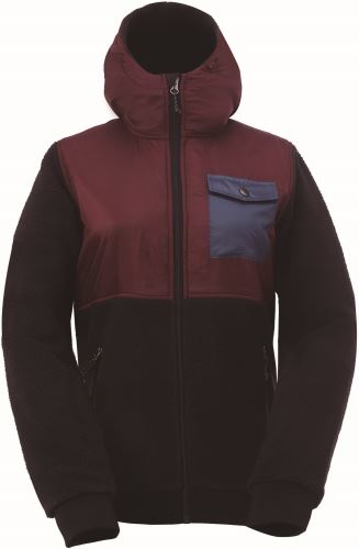 SKOG - Dámska mikina s kapucňou (fleece s vlasom) - čierna