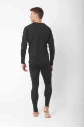 2117 of Sweden Pauki pánske merino tričko s dlhým rukávom, Dark Grey Melange (2)