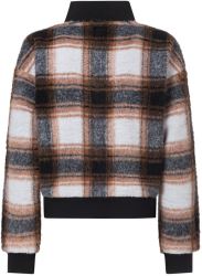 Rock Experience Bloom Mock Neck dámská fleecová mikina, Check Rust/ Black/Marshmallow (1)