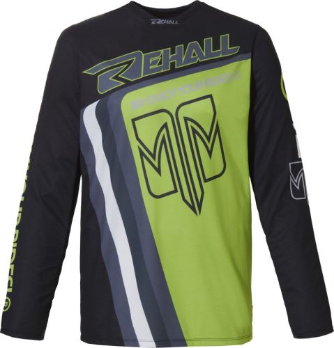 Pánske cyklistické tričko s dlhým rukávom Rehall Mike-R, Lime