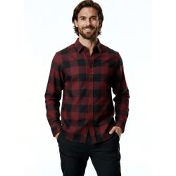 Pánska flanelová košeľa True North, Maroon Comb (1)