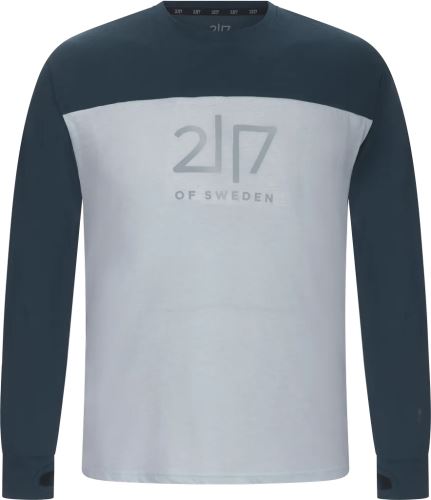 2117 of Sweden Krokfors pánske tričko z merino vlny, Pearl Blue