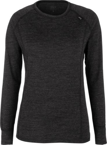 2117 of Sweden Pauki dámske merino tričko s dlhým rukávom, Dark Grey Melange