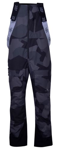 BACKA ECO Pánske lyžiarske nohavice s náprsenkou - Black Camo