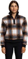 Rock Experience Bloom Mock Neck dámská fleecová mikina, Check Rust/ Black/Marshmallow (2)
