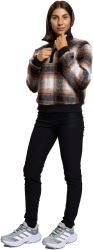 Rock Experience Bloom Mock Neck dámská fleecová mikina, Check Rust/ Black/Marshmallow (6)