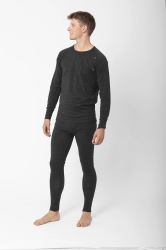 2117 of Sweden Pauki pánské merino tričko s dlouhým rukávem, Dark Grey Melange (1)