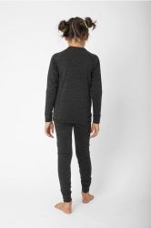 2117 of Sweden Detské merino nohavice Pauki, Dark Grey Melange (2)