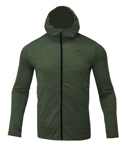 2117 of Sweden HIDE pánská powerstretch mikina s kapucí, forest green