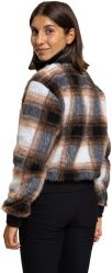 Rock Experience Bloom Mock Neck dámská fleecová mikina, Check Rust/ Black/Marshmallow (3)